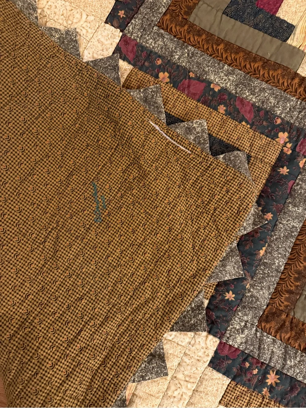 Donna Sharp Rustic Patchwork Log Cabon Quilt Bedspread 2 shams